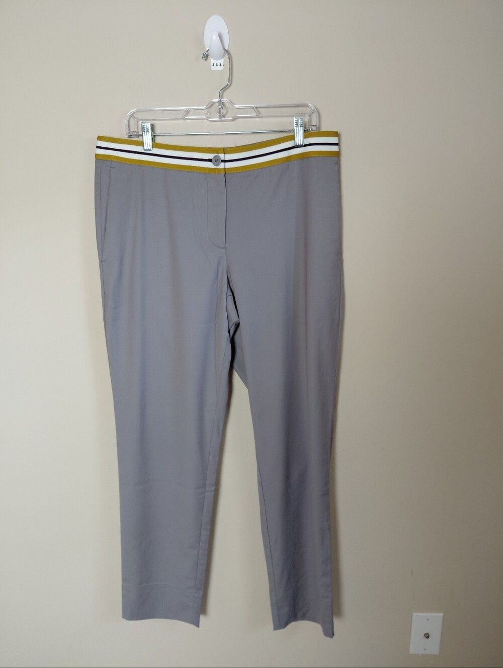 Wildfang Empower Taped Trouser Pants Womens 12 Gray Unisex Business Casual New
